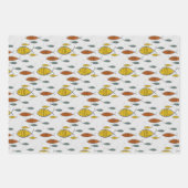 Feuille De Papier Cadeau Poisson moderne moyen siècle temps atomique rose b (Devant 2)