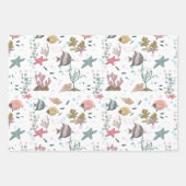 Feuille De Papier Cadeau Poisson Sous La Mer (Devant)