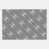 Feuille De Papier Cadeau Poissons Anniversaire Gris/Noir (Devant 2)