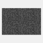 Feuille De Papier Cadeau Polka Abstrait Pot moderne noir et blanc (Devant)
