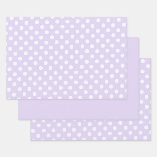 Feuille De Papier Cadeau polka dots in  soft lavender (Lot)