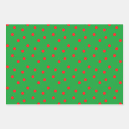 Feuille De Papier Cadeau Polka jaune vert rouge (Devant 3)