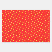 Feuille De Papier Cadeau Polka jaune vert rouge (Devant)