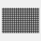 Feuille De Papier Cadeau Polka noir blanc plaqué point pied d'assise (Devant)