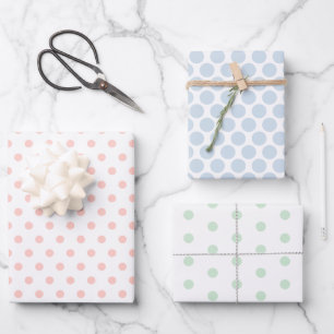 Feuille De Papier Cadeau Polka point couleur pastel