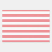 Feuille De Papier Cadeau Polka saumon large point rayé et solide (Devant)