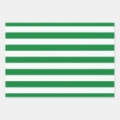 Feuille De Papier Cadeau Polka vert large point rayé et solide (Devant)