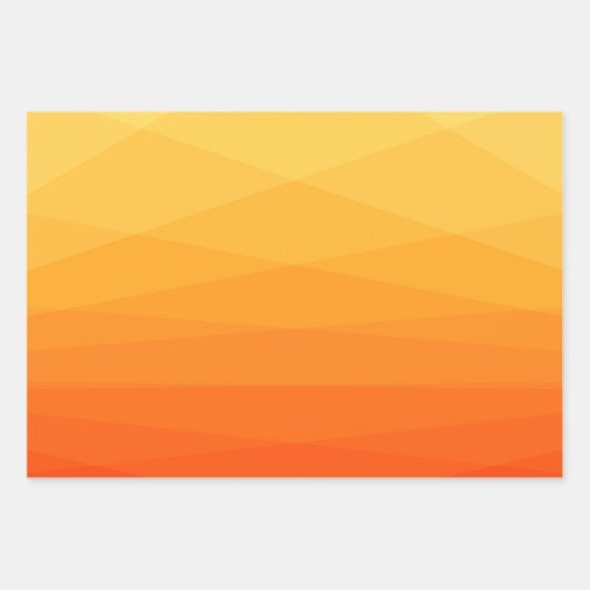 Feuille De Papier Cadeau Polygonal orange et jaune (Devant)