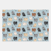 Feuille De Papier Cadeau Poméranie Paw-prints et os de chien (Devant)