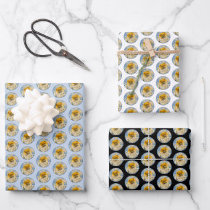 Feuille De Papier Cadeau Poméranien dans Daisies Peinture - Art Chien origi