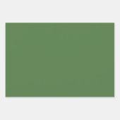 Feuille De Papier Cadeau Pomme de mer plate Fleur vert nuances 3 tons (Devant 3)