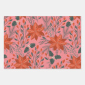 Feuille De Papier Cadeau Pomme Festive Poinsetta Gem Tone (Devant 2)