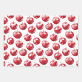 Feuille De Papier Cadeau Pommes Bleu Rouge (Devant 2)