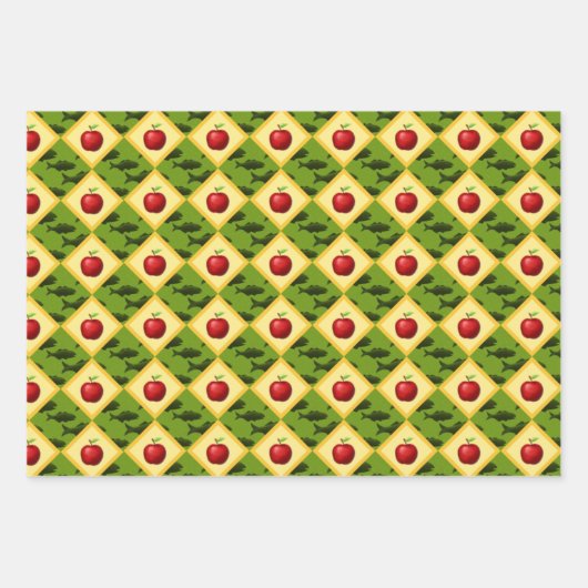 Feuille De Papier Cadeau Pommes et poissons (Devant 2)