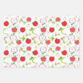 Feuille De Papier Cadeau Pommes rouges et vertes (Devant)