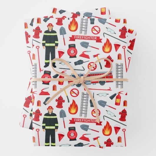 Feuille De Papier Cadeau Pompier ultime - Thème Héroïque de Secourt de feu (En situation)