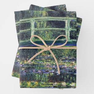 Feuille De Papier Cadeau Pont sur l'étang Nénuphar par Claude Monet