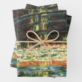 Feuille De Papier Cadeau Pont sur l'étang Nénuphar par Claude Monet (En situation)