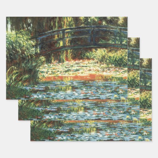 Feuille De Papier Cadeau Pont sur l'étang Nénuphar par Claude Monet (Lot)