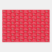 Feuille De Papier Cadeau Poodé Chien Cute Silhouette Rouge Joyeux Woofmas (Devant)