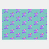 Feuille De Papier Cadeau Poodle pourpre (Devant 2)