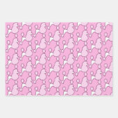 Feuille De Papier Cadeau Poodle rose (Devant)