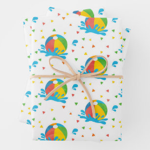 Feuille De Papier Cadeau Pool Party Anniversaire Décor Fournitures