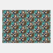 Feuille De Papier Cadeau Pop Art Comic Style Anniversaire Fille Musique Amo (Devant)