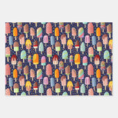 Feuille De Papier Cadeau Popsicles arc-en-ciel Ensemble de 3 enveloppes cad (Devant)