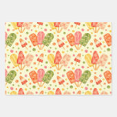 Feuille De Papier Cadeau Popsicles colorés d'aquarelle (Devant 3)