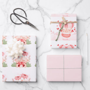 Feuille De Papier Cadeau Porcelets de bébé Saint-Valentin