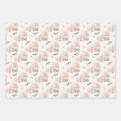 Feuille De Papier Cadeau Porte-bébé rose et jouets (Devant 3)