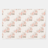 Feuille De Papier Cadeau Porte-bébé rose et jouets (Devant 2)