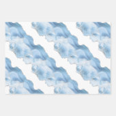 Feuille De Papier Cadeau Porte d'argent bleu tendance (Devant)