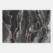 Feuille De Papier Cadeau Porte noire rose turquoise (Devant 3)