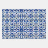 Feuille De Papier Cadeau Portugais Azulejo Ceramic Tiles Seamless Motif (Devant 3)