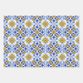 Feuille De Papier Cadeau Portugais Azulejo Ceramic Tiles Seamless Motif (Devant)