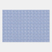 Feuille De Papier Cadeau Positano Lemons Monogram Blue White Tile Motif (Devant 3)