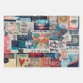 Feuille De Papier Cadeau Positive Vibes Collage Wrapping Paper (Devant 3)