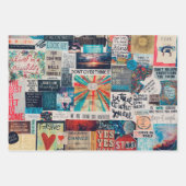 Feuille De Papier Cadeau Positive Vibes Collage Wrapping Paper (Devant 2)