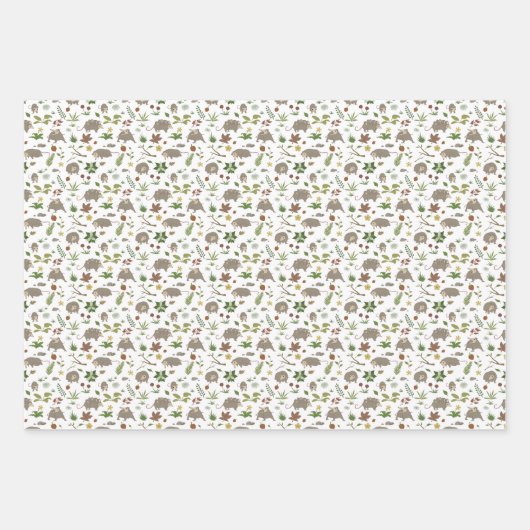 Feuille De Papier Cadeau Possum dans un champ de Berry en blanc (Devant)