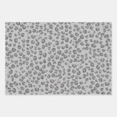 Feuille De Papier Cadeau Poster de animal blanc blanc noir gris léopard mod (Devant)