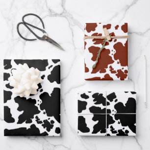 Feuille De Papier Cadeau Poster de animal de texture de peau Brown de vache
