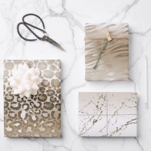 Feuille De Papier Cadeau Poster de animal Gold Glam