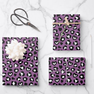 Feuille De Papier Cadeau Poster de animal, Léopard Violet, Spots De Cheetah