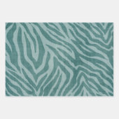 Feuille De Papier Cadeau Poster de animal turquoise Green Zebra (Devant 2)