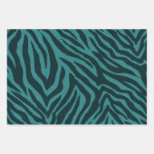 Feuille De Papier Cadeau Poster de animal turquoise Green Zebra (Devant)