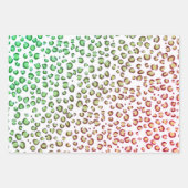 Feuille De Papier Cadeau Poster de animal vert rouge léopard de neige moder (Devant)