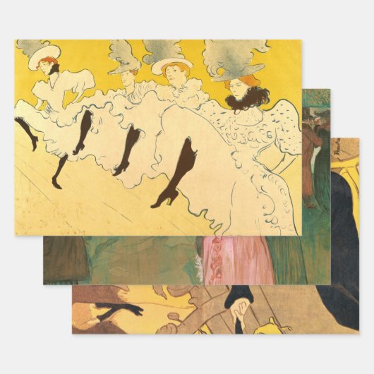 Feuille De Papier Cadeau Poster de la fille dansante Jaune Toulouse Lautrec (Lot)