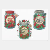 Feuille De Papier Cadeau Pot de Fart de Noël Drôle 100% Flatulence Festive (Devant 3)